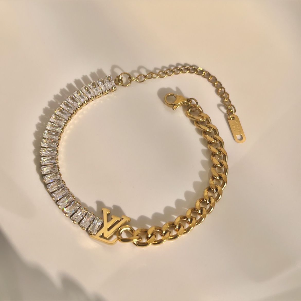 Luxurious Baguette Diamond x Curb Volt Bracelet