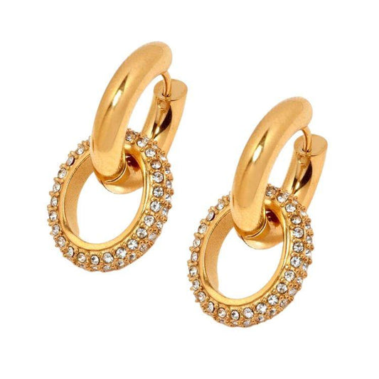 Aura Diamanté Cz Pave Hoops