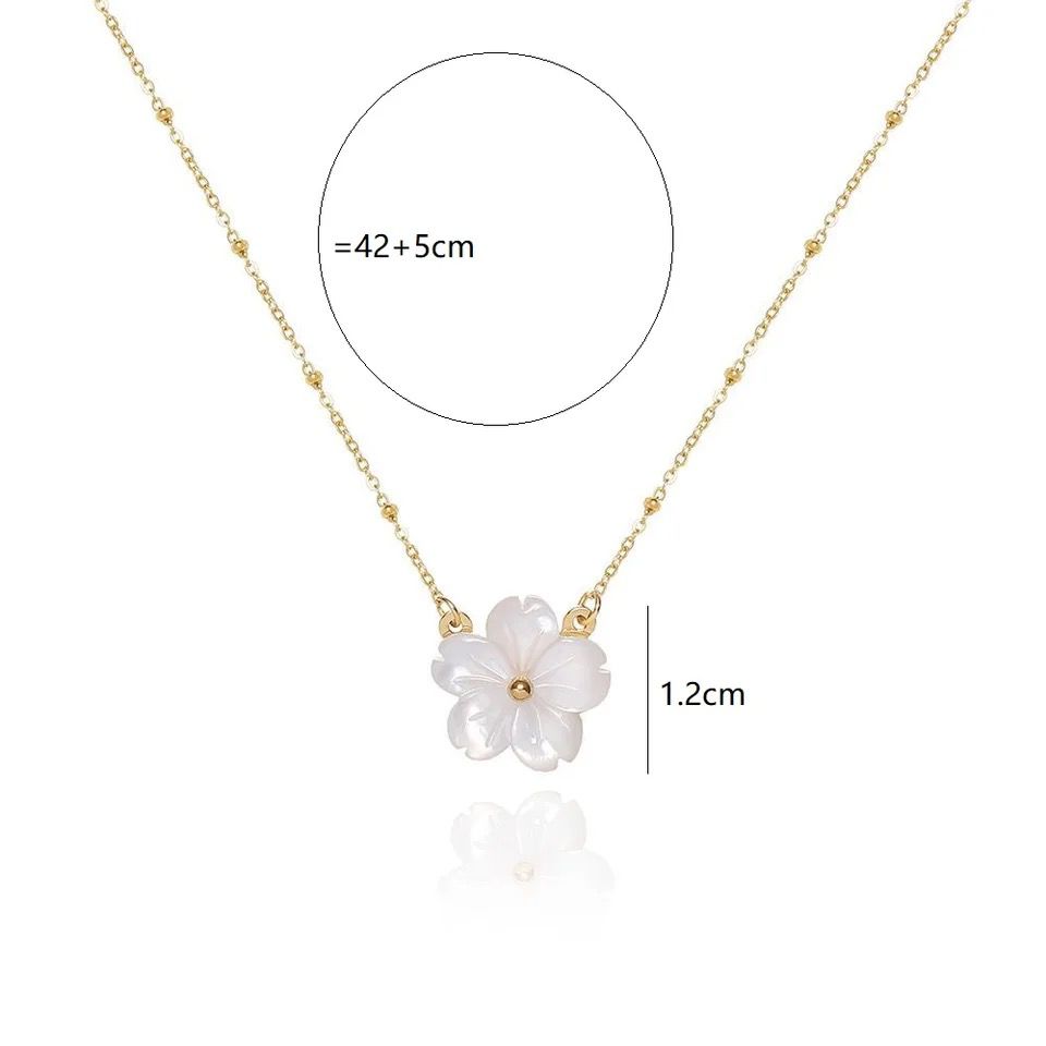 Natural Shell Flora Necklace -22K